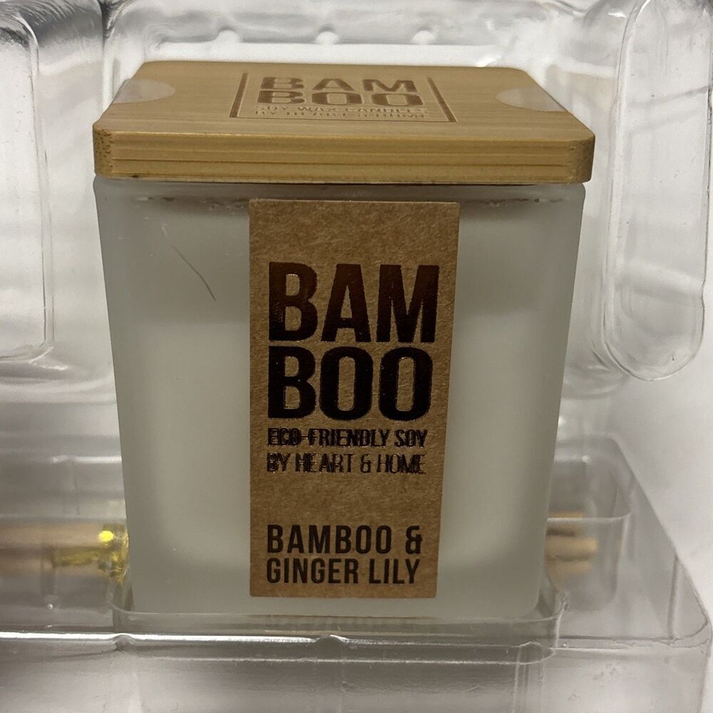 NEW Bamboo Ginger Lily Candle Reed Diffuser Set Eco Friendly Soy Scented - Picture 11 of 15